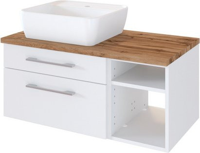 HELD MÖBEL Waschtisch Davos in Weiss, Wandmontage, B/H/T: 90 x 54 x 47 cm - Bild 1