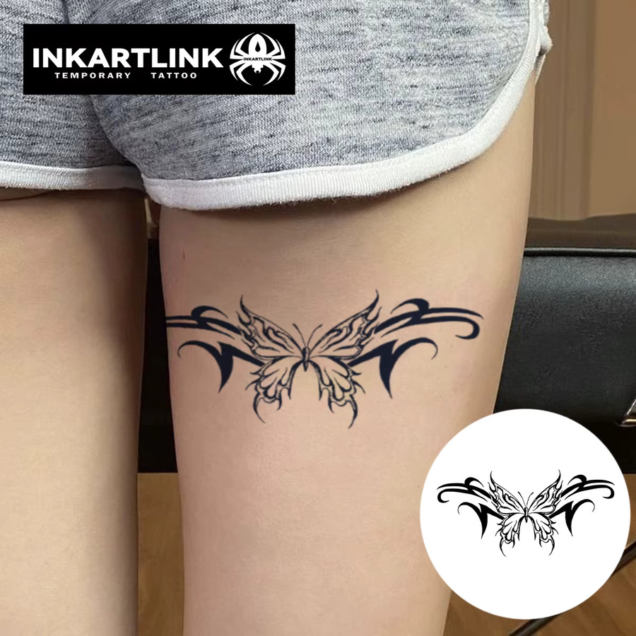 INKARTLINK Flammen-Schmetterlings-Tattoo-Patch, temporäres Tattoo, Tribal-Stil - Bild 2
