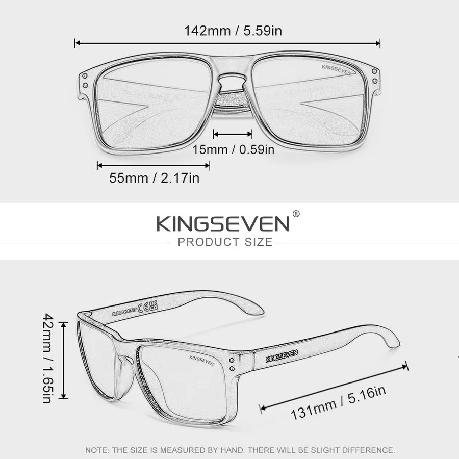 KINGSEVEN Sonnenbrille, Square, Vollrand, Kunststoff, Unisex - Bild 3