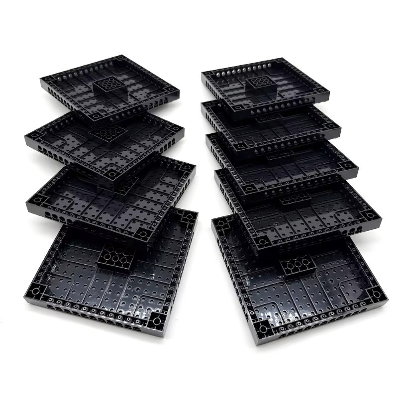 PGY DIY Bausteine Aufbewahrungsbrett Display Ständer, 9-teiliges Set, Schwarz Weiß - Bild 1