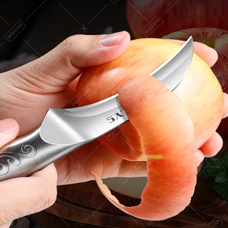 WXCOO 2-in-1 Multifunktionales Küchenmesser aus Edelstahl in Silber mit Flaschenöffner und Obstschäler - Bild 2