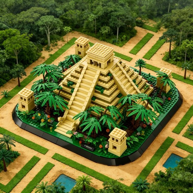 WOMA Mexiko Kukulkan Maya Pyramide, Bausteine, 1346 Teile - Bild 1