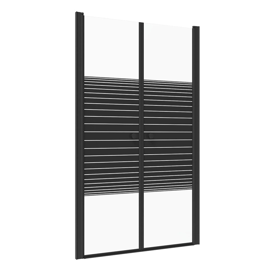 Aquabatos Duschtür Nischentür als Pendeltür in Schwarz mit 6 mm ESG Sicherheitsglas und Nano Beschichtung, Breite: 110 cm, Höhe: 197 cm - Bild 2