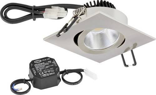 EVN PC24N61302 LED-Einbauleuchte aus Edelstahl in Silber, 6W, quadratisch - Bild 1