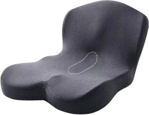 L-förmiges Memory-Schaum Sitzkissen mit Rückenstütze zur Ischias-Linderung in Grau - Bild 1