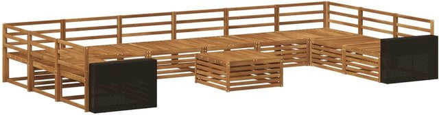 vidaXL Sofagarnitur aus Massivholz Akazie in Braun im 11er-Set mit Latten-Design - Bild 1