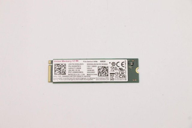 Lenovo SSD M.2 PCIe 256 GB NVMe SSD in Schwarz - Bild 1