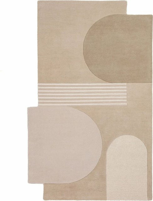 Flair Rugs Wollteppich Lozenge in Beige, modern und abstrakt, B x T: 150 x 240 cm - Bild 1