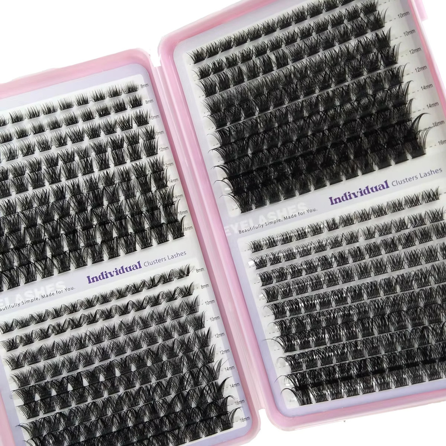 640Individua Wimpern Cluster, 40 Reihen, D Curl, 3D Wispy, Unisex - Bild 6