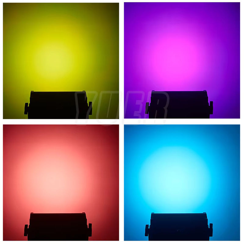 Yuer 4er-Set RGBW LED Outdoor Floodlights mit DMX-Steuerung, IP65 wasserdicht, Schwarz, für Wand- und Stroboskop-Effekte bei Events und Partys - Bild 5