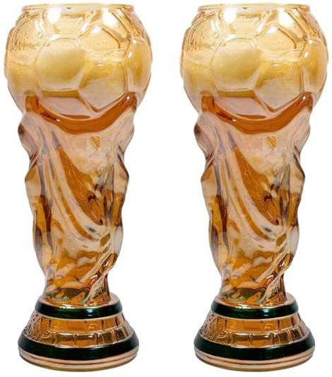 2er Set Fußball-Pokal Biergläser braun, 500 ml Trinkgeschirr für Fußball-Partys und Feiern - Bild 1