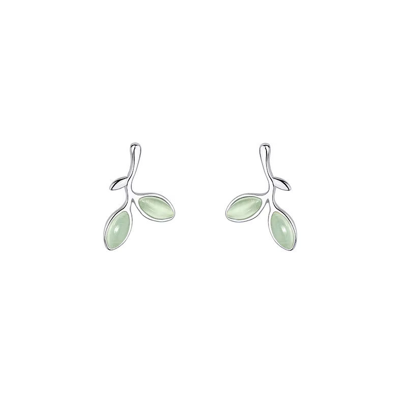 GaGa-Duck Ohrstecker, 925 Sterlingsilber, blattgrüne Kristall, Damen - Bild 5