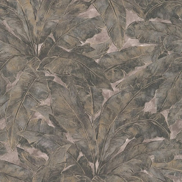 Profhome Natur Tapete Dschungel in Silber, Beige und Schwarz, Matt, Vlies, Breite: 0,53 m, Länge: 10,05 m - Bild 1