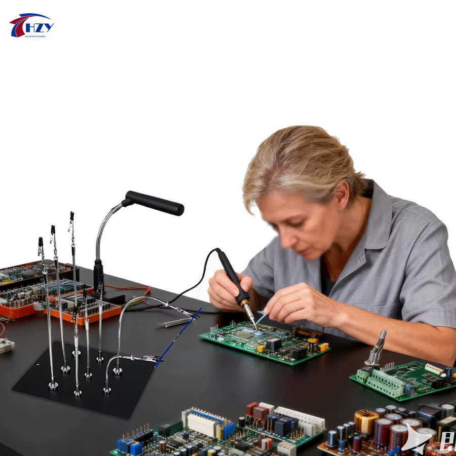 TOOKKS Löthilfe mit Magnetfuß, flexiblen Armen, PCB-Halter und Krokodilklemmen für Elektronikreparaturen - Bild 4