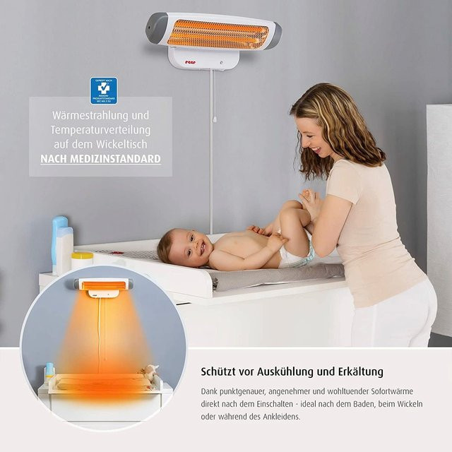 Reer 2-in-1 FeelWell Infrarot-Heizstrahler mit Standfuß und Abschaltautomatik in Weiß und Grau - Bild 1