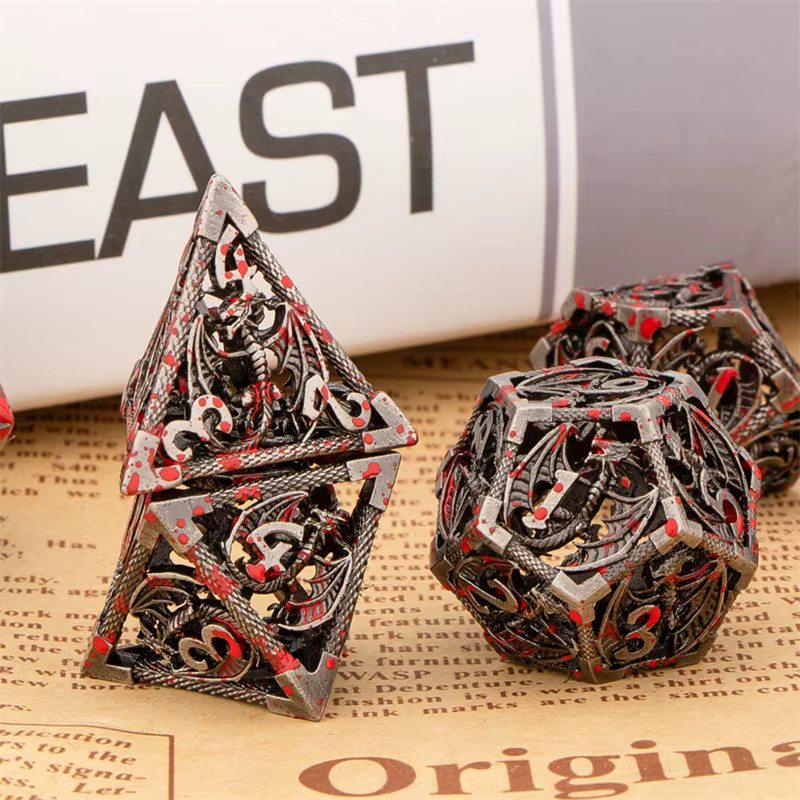 GSF Blutdrachen Metall-Würfelset, Polyedrisches Würfelset, RPG-Würfel - Bild 3