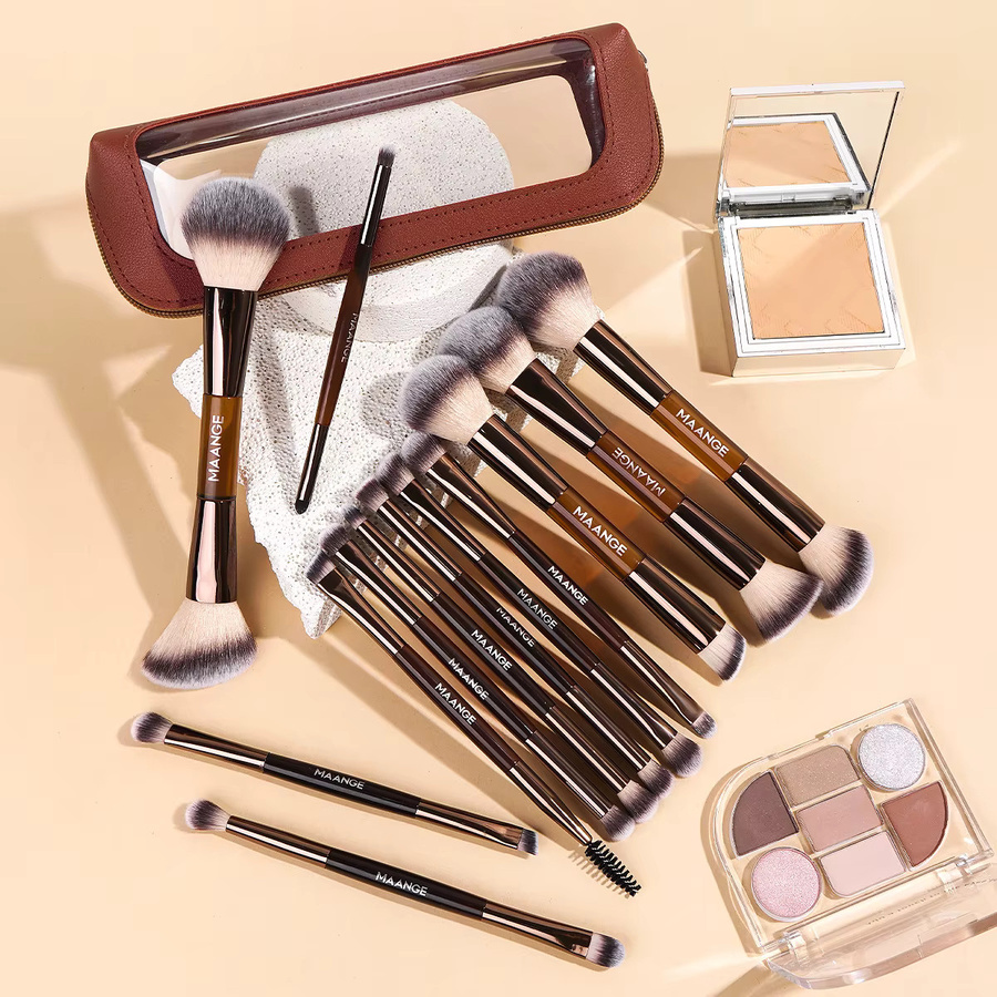 MAANGE Make-up-Pinsel-Set mit Aufbewahrungstasche, 13-teilig, Unisex - Bild 4