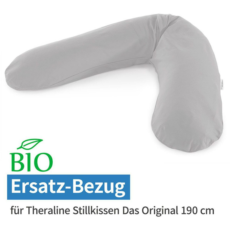 Theraline Ersatzbezug für Stillkissen aus BIO-Jersey in Grau, 190 cm - Bild 1