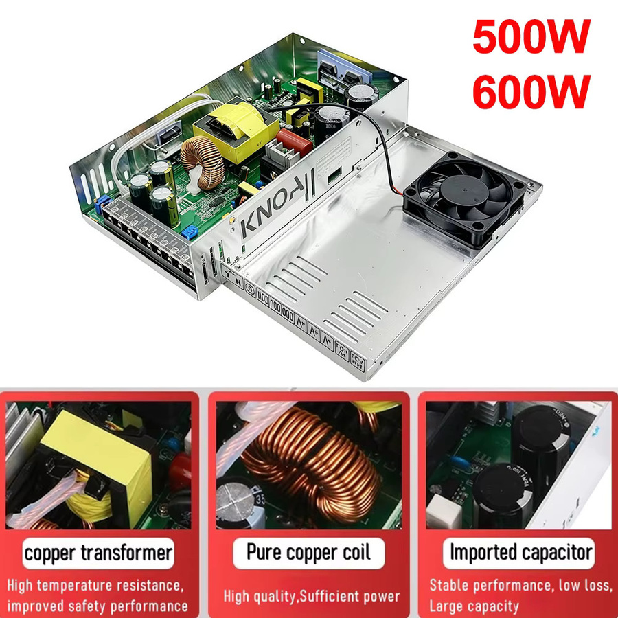KNOA Einstellbares AC-DC Netzteil mit Digitalanzeige 600W, Farbe: Silber - Bild 2