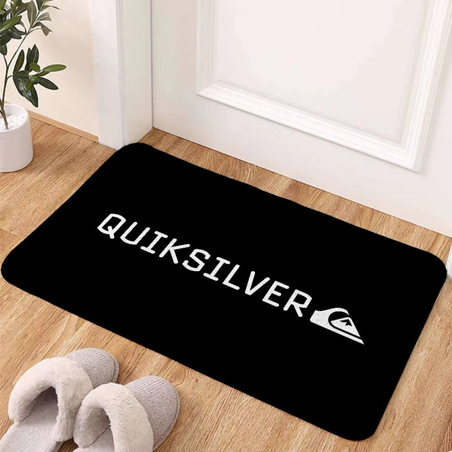 Rastar Quiksilver Logo-Bodenmatte in Schwarz, rechteckige Flanell-Fußmatte für Badezimmer und Wohnzimmer - Bild 3