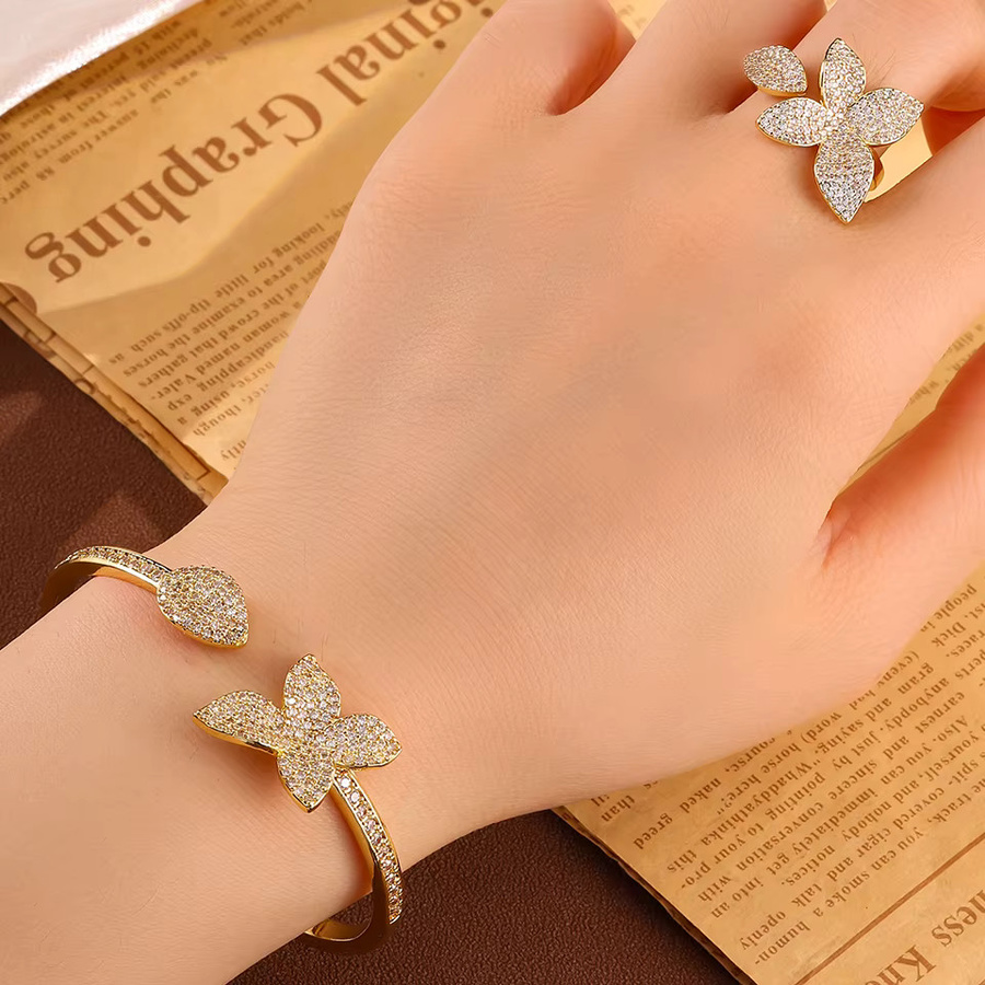 ZAKOL Armband, Blatt- und Blumen-Design, Zirkonia, Gold, Damen - Bild 2