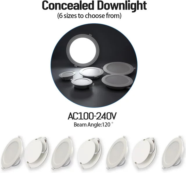 4er-Set Runde LED Einbau Downlights als Panel für Innenbeleuchtung in Weiß, 6-24 W, wählbar in 3000 K, 4000 K oder 6000 K - Bild 1