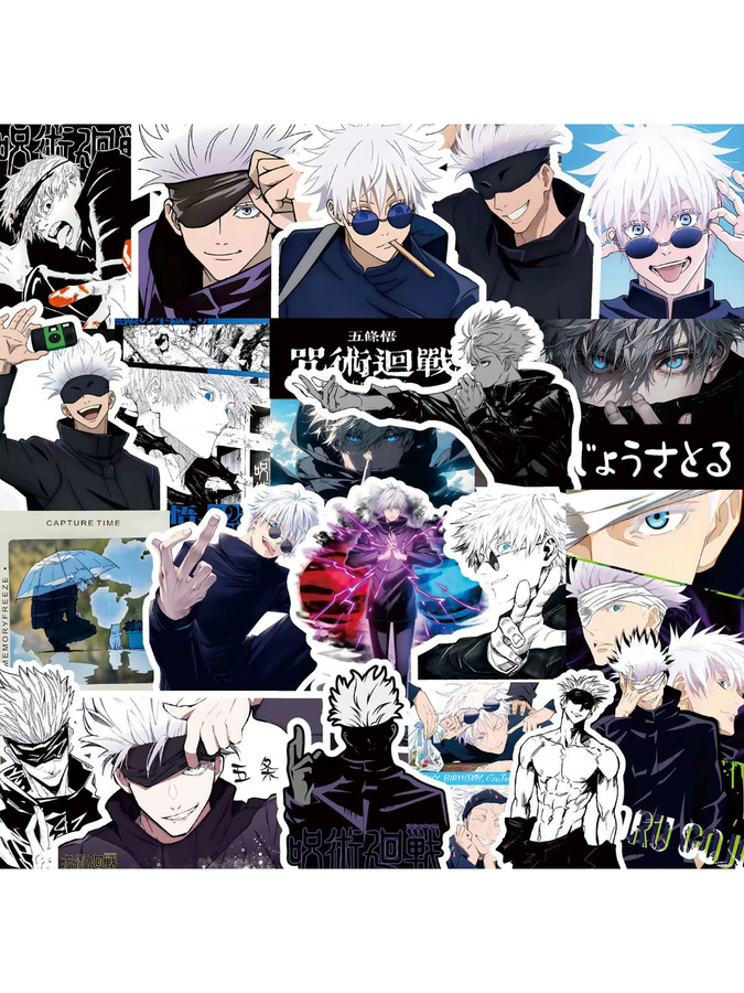 Bandai Jujutsu Kaisen Gojo Satoru Anime-Dekorationen, 75-teiliges Set, Schwarz-Weiß-Collage - Bild 6