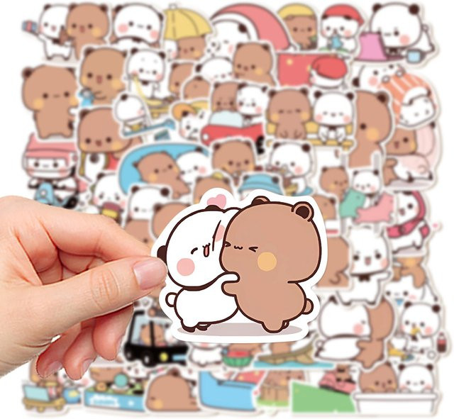 Sanrio Bubu und Dudu Aufkleber, Bär Paar, multicolor, 10/30/50 Stück - Bild 1