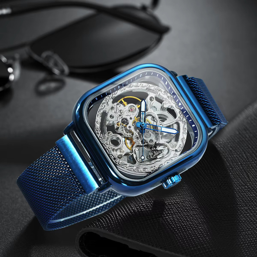 Forsining Armbanduhr, Automatik, Edelstahl, Eckig, Herren - Bild 3
