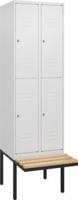 C+P Doppelstock-Spind Classic PLUS mit Sitzbank, 2 Abteile, Buche-Hartholz, B/T/H: 212 x 60 x 81,5 cm - Bild 1