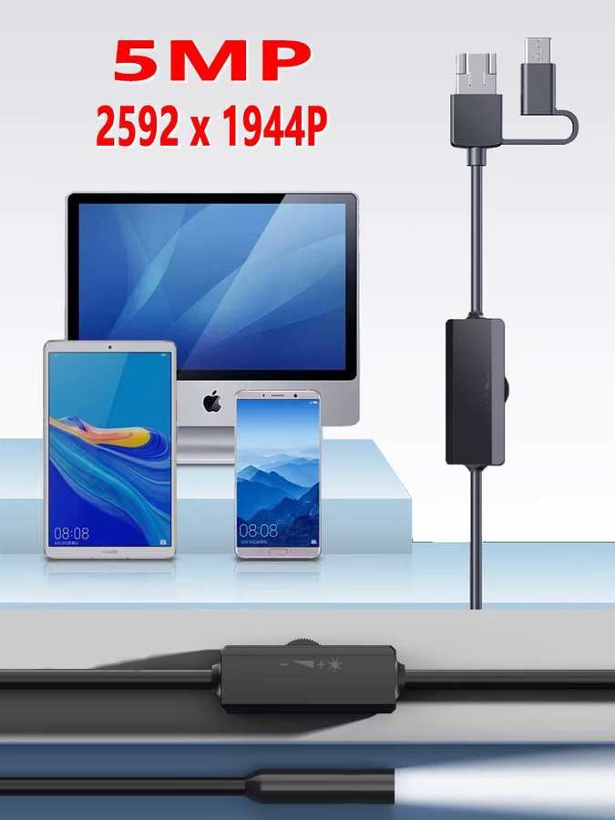 AEVYVKV Endoskop Kamera mit 5MP Auto-Fokus und 4K Auflösung, IP68 wasserdicht, Schwarz - Bild 6