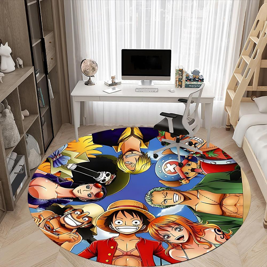 Runder Teppich One Piece Crew von YangJOJO für Büro, Schlafzimmer und Wohnzimmer, Durchmesser: 80 cm - Bild 5