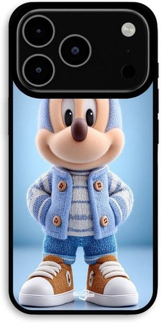 Maniacase iPhone 17 Pro Hülle Mickey Strick im Disney Stil in Schwarz und Multicolour - Bild 1