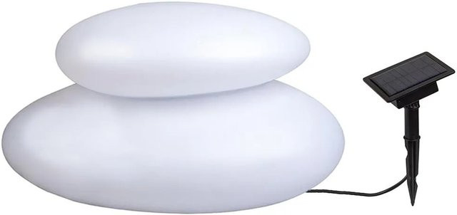 Dapo Solar Dekoleuchte Duo Stein aus Kunststoff mit Solarpanel IP44 - Bild 1