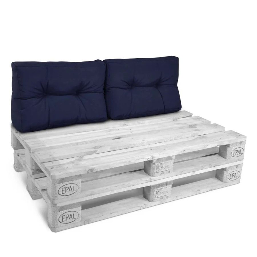 Beautissu ECO Style Palettenkissen Rücken Dunkelblau, 2er-Set, B: 60 cm, H: 40 cm, T: 10 cm - Bild 2