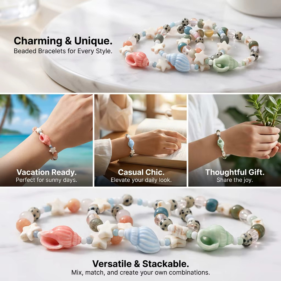 RINHOO FRIENDSHIP Armband, Keramik, Perle, Bunt, Damen - Bild 2
