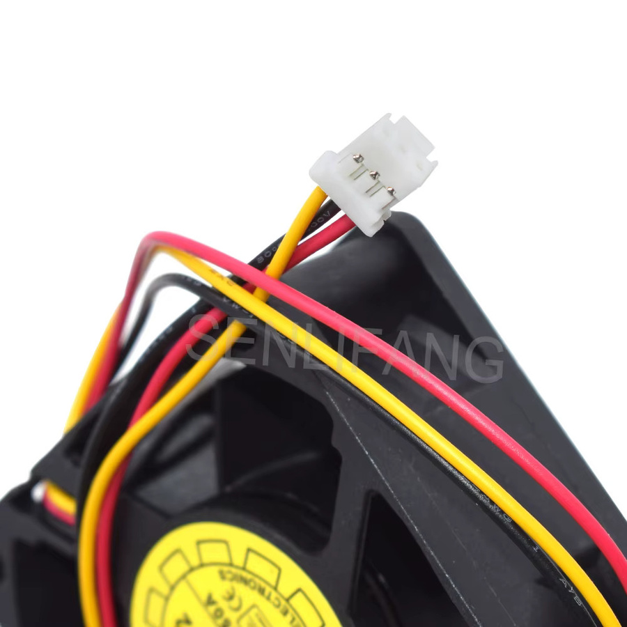 SENLIFANG Lüfter D60BV-12 in Schwarz, DC12V, 0,50A, 3-Pin, B/T/H: 6,0 x 6,0 x 2,5 cm - Bild 4
