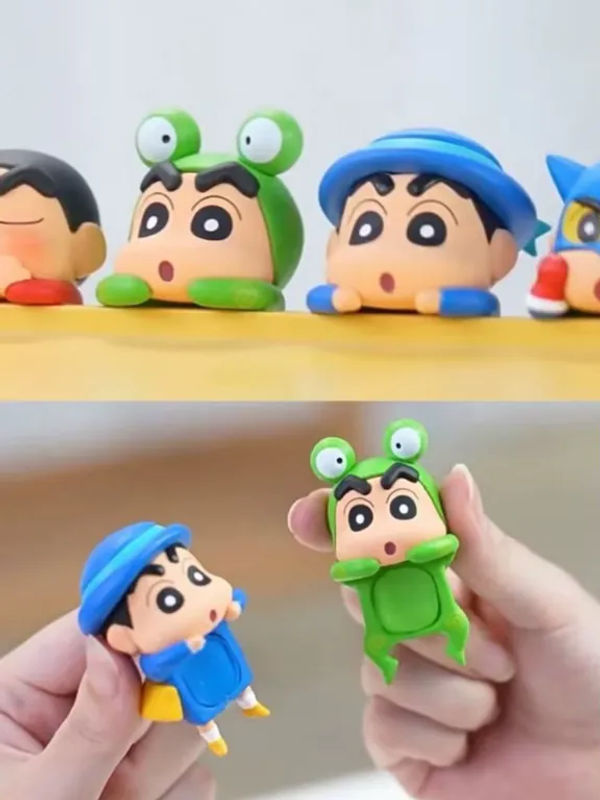 6er Set Bandai Anime-Figuren Xiaoxin Liegende Ausführung Blind Box Kawaii Cartoon-Figuren aus Kunststoff in Mehrfarbig als Deko-Handwerk und Auto-Ornament - Bild 5