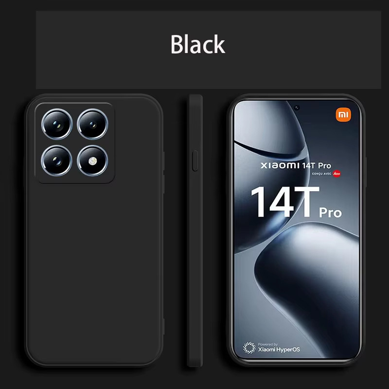 Xiaomi Mi 14T Pro Silikon Schutzhülle mit Kamera-Schutzabdeckung in Schwarz - Bild 3