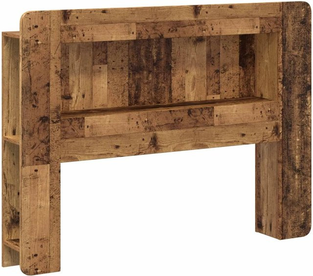 vidaXL Kopfteil-Schrank mit integriertem Stauraum in Altholz-Optik, Farbe: Braun, B/H/T: 100,0 x 119,5 x 18,5 cm - Bild 1