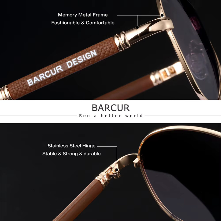 BARCUR Sonnenbrille, oval, Vollrand, Edelstahl - Bild 3