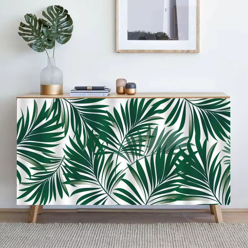 VIKAMA Einzelner Vorhang mit Monstera-Schmetterlings-Print in Grün, ohne Bohren mit Klebeband für Eingangsbereich und Schrank - Bild 1