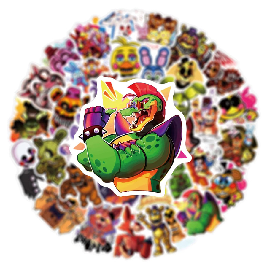 50 Stück Five Nights At Freddys Aufkleber mit niedlichen Cartoon Anime Mustern in Multicolour zur Dekoration von Notizbüchern und Tassen - Bild 2