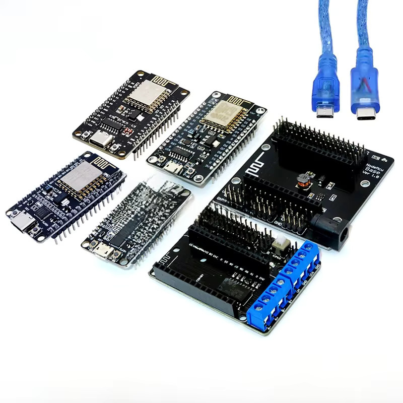REALPOY NodeMCU V3 ESP8266 ESP-12E Entwicklungsboard mit L293D und CH340/CP2102 in Schwarz - Bild 1