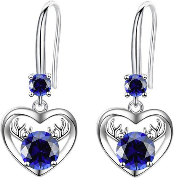 YIRAN Jewelry Ohrringe, Herzförmig, Zirkonia, Kupfer, gray, Damen - Bild 1