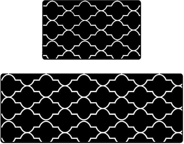 Anti-Ermüdungs-Küchenbodenmatte aus PVC-Schaum in Schwarz, abwischbare Fußmatte mit rutschfester Oberfläche, B/B: 44 x 70 cm - Bild 1