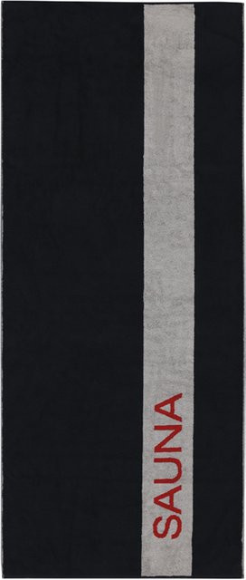 Cawo Saunatuch Graphic in Schwarz und Grau, B/H: 80 x 200 cm, aus Baumwolle mit Oeko-Tex Standard 100 - Bild 1