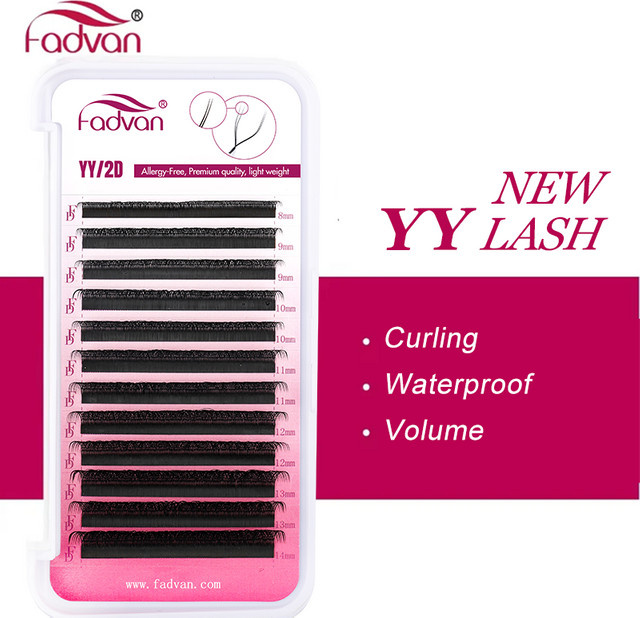 FADVAN YY-Form Wimpernverlängerung, 2D, Black, 6–15 mm - Bild 1