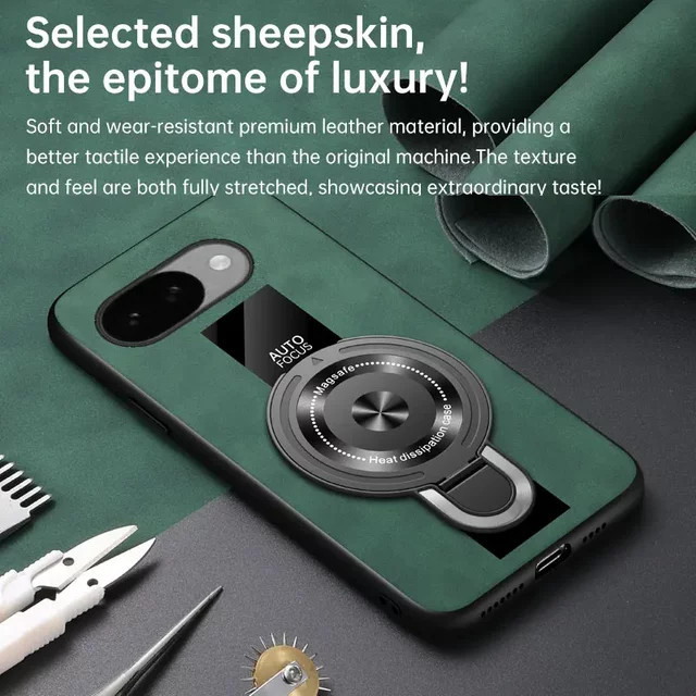 Luxus Leder Schutzhülle für Google Pixel 10A, 10 Pro XL, 9A und 9 Pro XL in Braun, stoßfeste Handyhülle mit Halterung - Bild 1