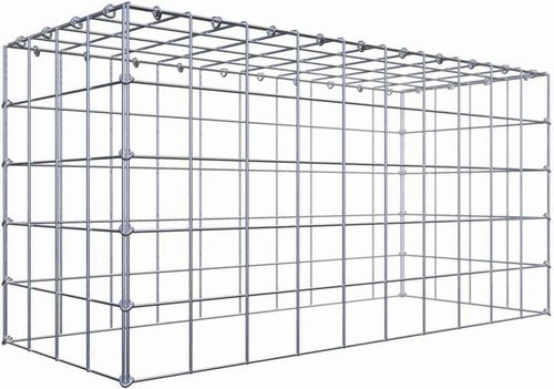 Gabiona Anbaukorb Typ 3 aus Stahl in Silbergrau, B/T/H: 50 x 100 x 40 cm - Bild 1